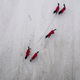 A dog team pulls a sled in Finnmarkslopet.